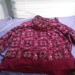 Pink festival jacket with a hood and pockets